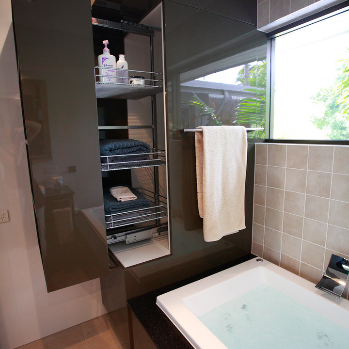 Built In Bathroom Storage Houzz