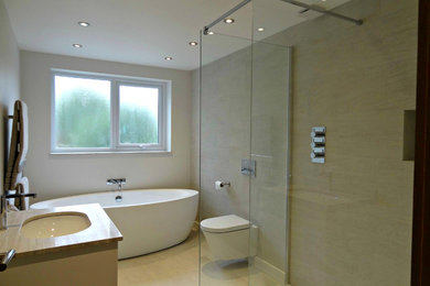 Design ideas for a medium sized modern bathroom in London.