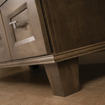 Close Up of a Custom Desgined Bathroom Furniture Vanity Raised with Bun Feet Det