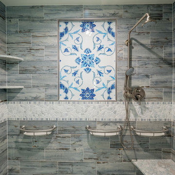 Master Bathroom Shower with Custom Tile
