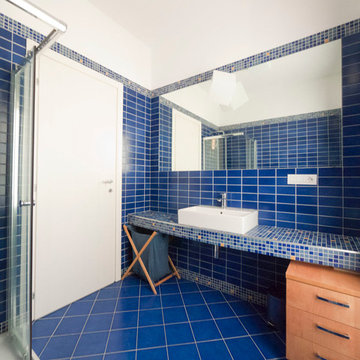 Cobalt blue modern bathroom