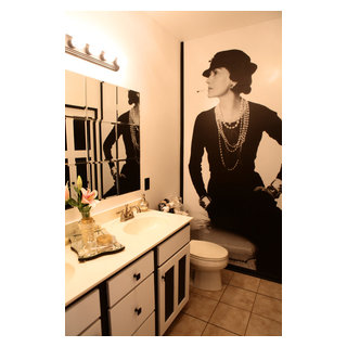 Coco Chanel Inspired Bathroom by Sarah F. Gordon, Professional Organizer &  Home - Contemporary - Bathroom - Minneapolis - by Sarah F.  Gordon-Prof.Organizer & Home Stager