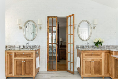 Example of a mid-sized classic master bathroom design in Charleston