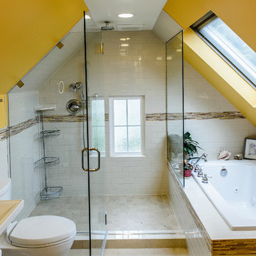 Colorful Attic Bathroom Remodel