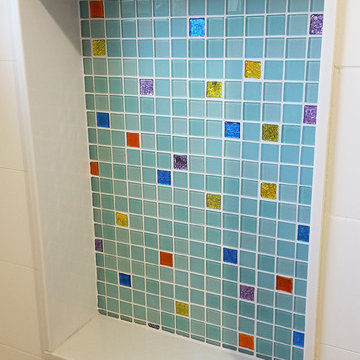 Colorful Bathroom Shower Niche Glass Tile