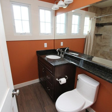 Colorful Rustic Bathroom with a Banjo Countertop