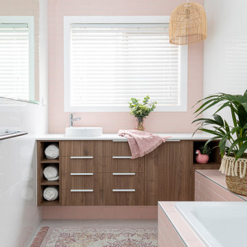 Compact Bathroom | Pink and Bright