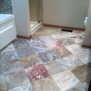 Completed bathroom tile.