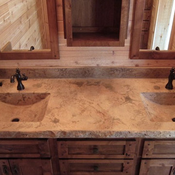 Concrete Double Vanitiy with Integrated 'Barrel' Sinks