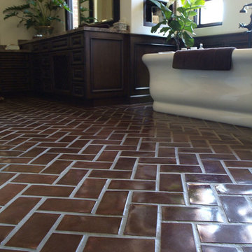Concrete tile floor