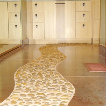Contemporary Asian Bathroom with Pebbles