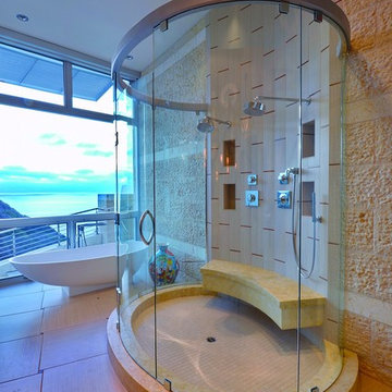 Contemporary Bath Design in La Jolla Overlooking the Ocean