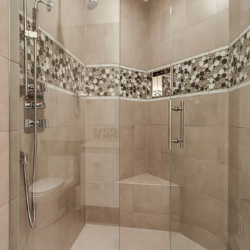 Contemporary Bath Remodel Shower Closeup,