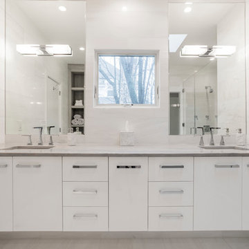 Contemporary Bath with floating vanity