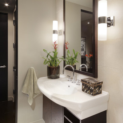 Bathroom - contemporary bathroom idea in Phoenix with an integrated sink