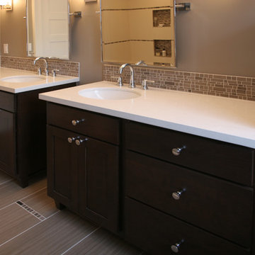 Contemporary Bathroom with Hidden Sink Base Drawer