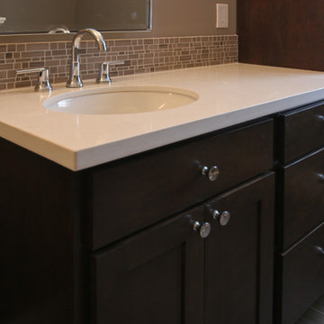 Contemporary Bathroom with Hidden Sink Base Drawer