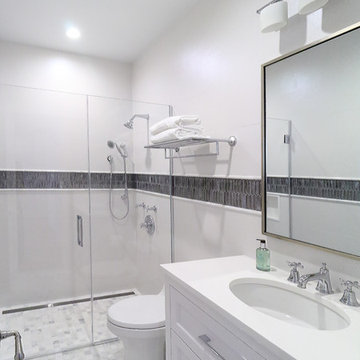 Contemporary Blue & White Bathroom