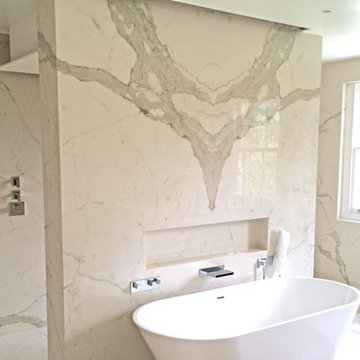Contemporary Bookmatched Bathroom in Highgate
