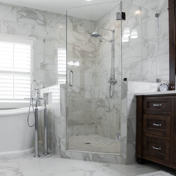 Contemporary Floor to Ceiling Tiled Master Bathroom