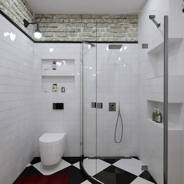 Contemporary Industrial bathroom and shower