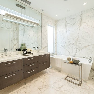 Contemporary Marble Bathroom in SF