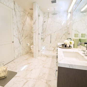 Contemporary Marble Bathroom in SF