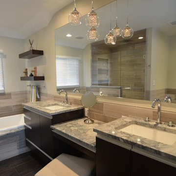 Contemporary master bath addition and remodel, Whitefish Bay contractor