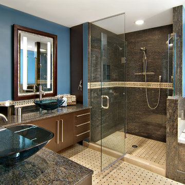Contemporary Master Bath: Blue Oasis