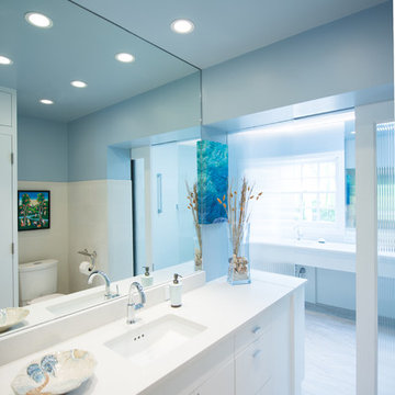 Contemporary Master Bath/Spa & Guest Vanity