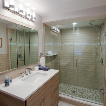 Contemporary master bathroom in Scotch Plains