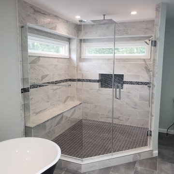 Contemporary Master Bathroom with Rain Shower