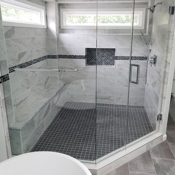 Contemporary Master Bathroom with Rain Shower