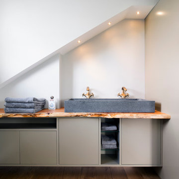 Contemporary Master Bedroom Suite in loft space