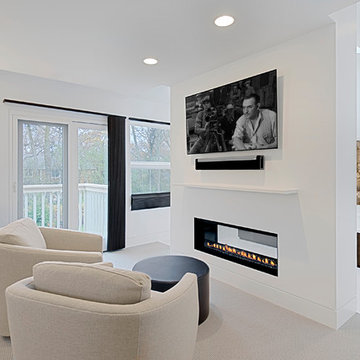 Contemporary Master Suite with Fireplace