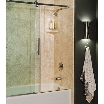 Contemporary Shower Doors with Unique Door Sliding System (Open Door)