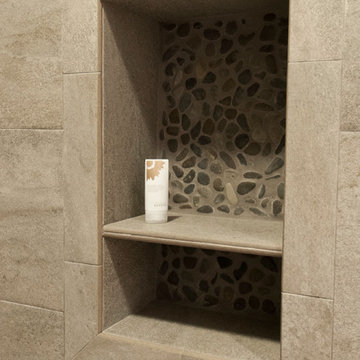 Contemporary Shower - Shampoo Cubby Detail