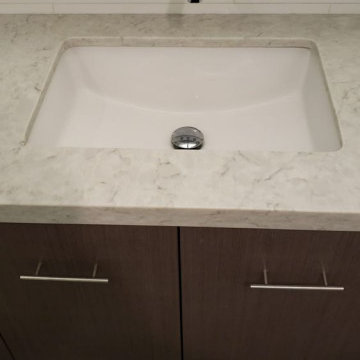 Contemporary Sink With Cabinet And Faucets