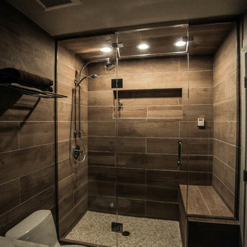 Contemporary Spa Bathroom with Heated Shower Bench