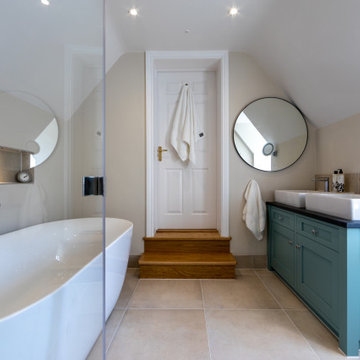 Contemporary Vaulted Master Bathroom
