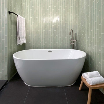 Cool Green Bathroom Tiles in Vertical Offset