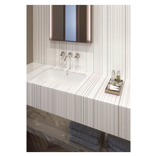 Corian Solid Surface Silver Linear - Contemporain - Salle de Bain ...