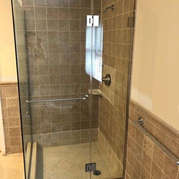 Corner 90 degrees swing shower door 3/8/ clear tempered glass