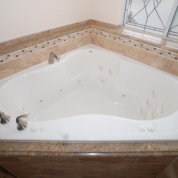 Corner tub & Shower Seat Master Bathroom Reconfiguration Yorba Linda