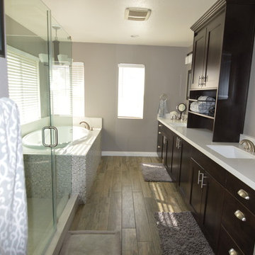 Corona, Contemporary Master Bathroom Remodel