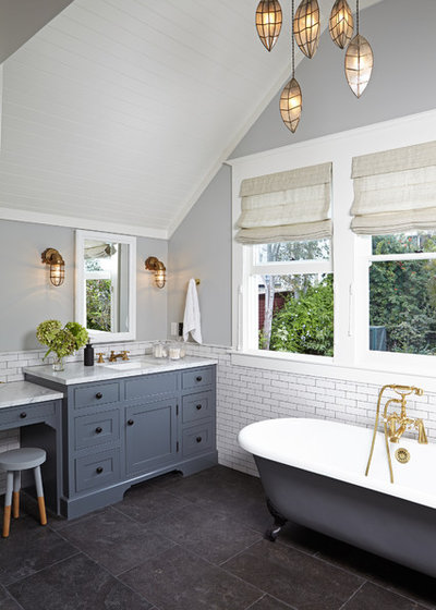 Transitional Bathroom by Lewin Wertheimer