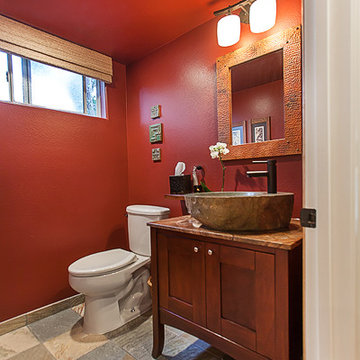 Craftsman feel Los Angeles area powder bathroom