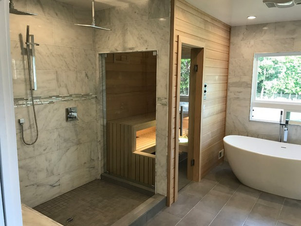 Moderno Stanza da Bagno by So Cal Builders & Design