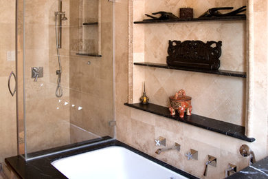 Inspiration for a contemporary bathroom remodel in Los Angeles with an undermount tub
