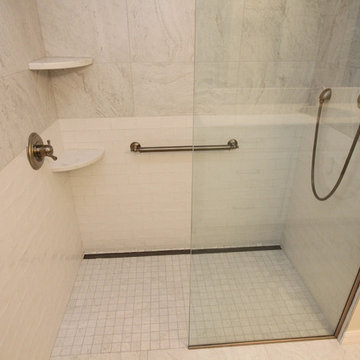 Crisp and Clean Hall Bath - Tub to Shower Remodel